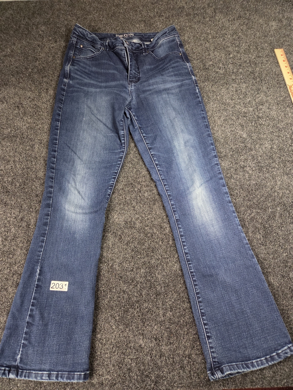Maurices Everflex High Rise Slim Bootcut Jeans Women's 8 Short Blue Stretch